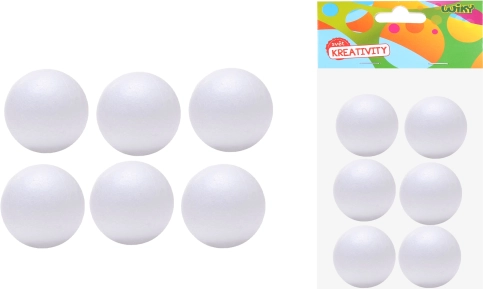 Decoratieve polystyreen ballen 3 cm, 6 stuks
