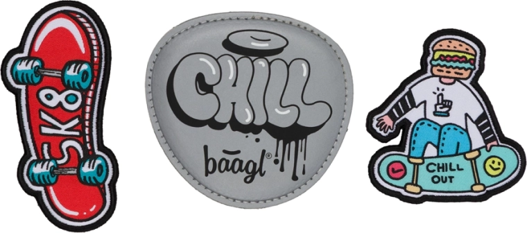 Interchangeable Badges BAAGL Baaglies – Set of 3 Chill Skate