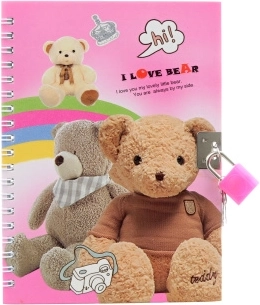 Teddy Bear Lockable Notebook