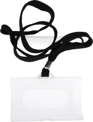 Porte-badge tour de cou avec cordon 45 cm – noir ou bleu foncé