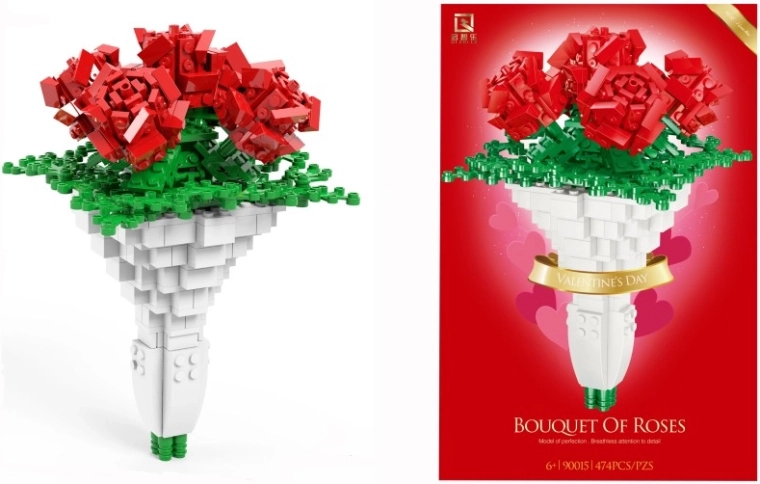 Rose Bouquet Building Set – 474 pieces