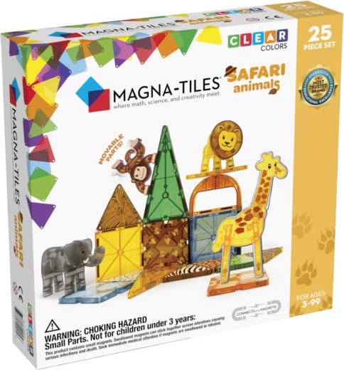 Magna-Tiles Safari Animals Magnetic Building Set, 25 Pieces