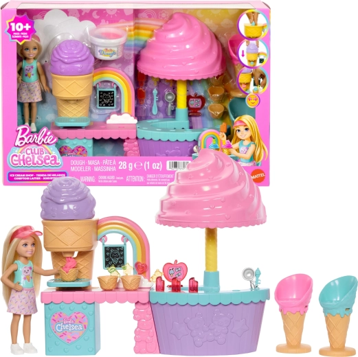 Barbie Club Chelsea ijssalon met pop en klei