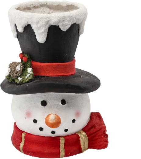Kerstvaas in de vorm van een sneeuwmanhoofd 40 cm