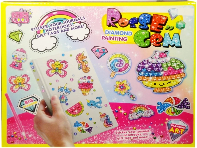 Mosaic sticker with glittering gems