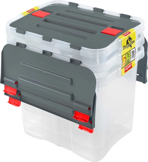 Heidrun plastic storage boxes with lid Dragon 24 l (3 pcs)