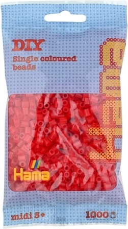 Hama Midi iron-on beads – transparent red (1000 pcs)