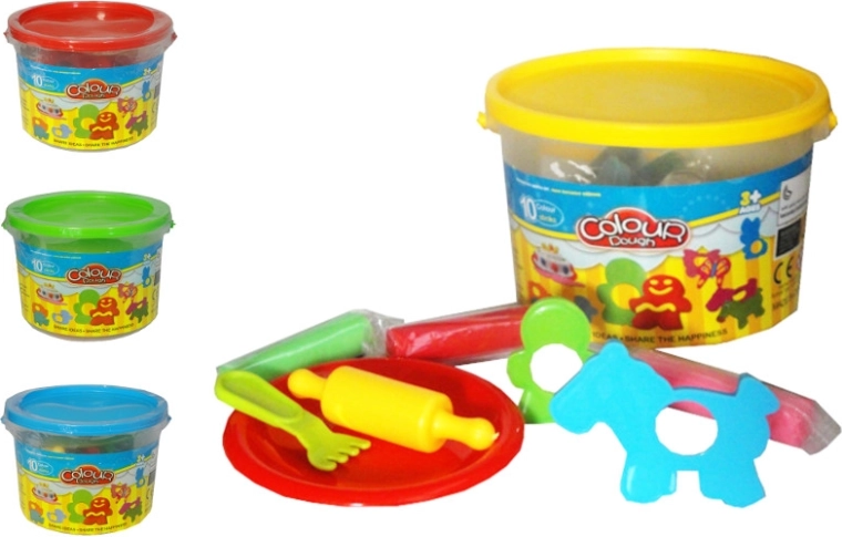 Children’s Modeling Clay Set in a Bucket – 10 Colors with Accessories