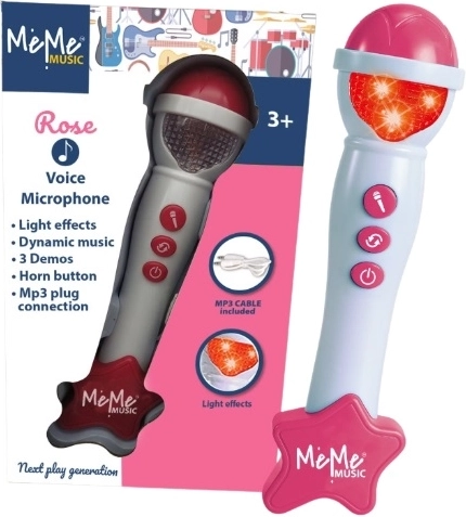 Meme kids' microphone with light and sound effects, pink