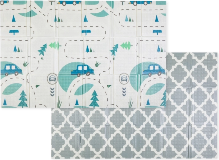 Petite&Mars opvouwbare schuimspeelmat Campy L 130 × 200 cm Cars & Arabesca