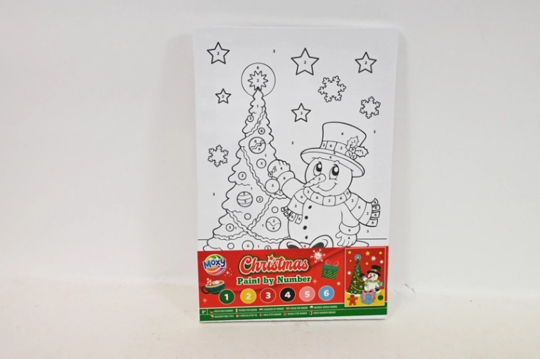 Peinture de Noël par numéros sur toile A4 – Bonhomme de neige