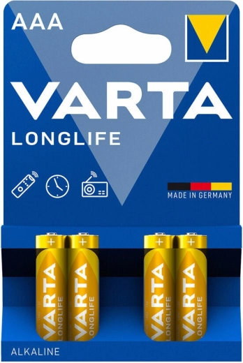 Alkalische Microbatterien AAA Varta Longlife, 4 Stk.