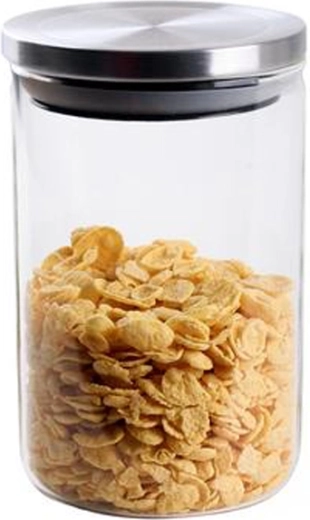 TORO 800 ml Glass Jar with Stainless Steel Lid made of Borosilicate Glass