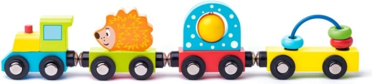 Wooden Train with Hedgehog and Toys Woody