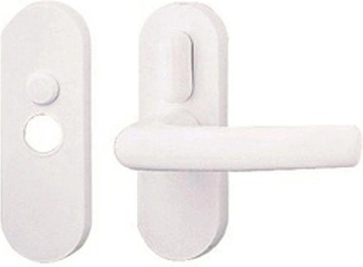 Deurgreep Klassiek tussendeur met hendel, wit, kunststof