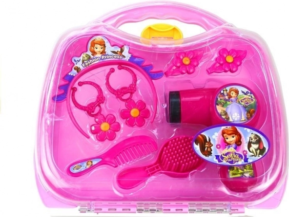 Koffertje voor een kleine prinses – kappersset met föhn, kroon en sieraden