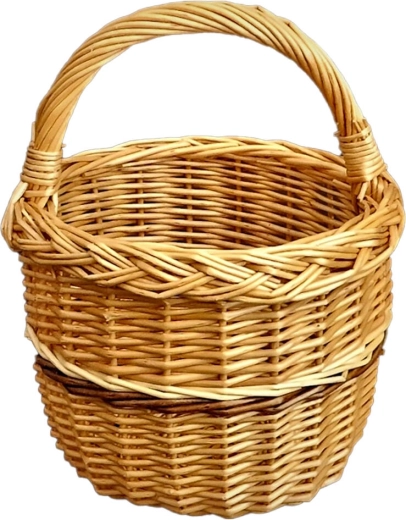 Vine wicker mushroom basket, lacquered, 20 × 28 cm