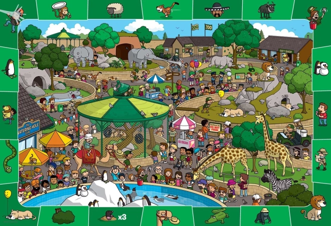 Eurographics Spot & Find – une journée au zoo, puzzle 100 pièces