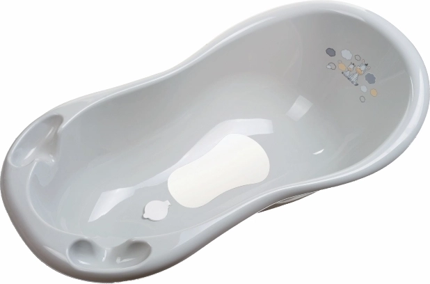 Baignoire Maltex Zebra 100 cm avec bouchon de vidange et tapis antidérapant, grise