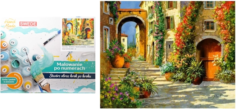 Peinture par numéros – Ruelle dans une petite ville