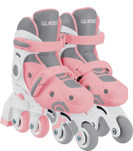 Learning skates 2-in-1 kinder verstelbare inline skates pastelroze 26–29