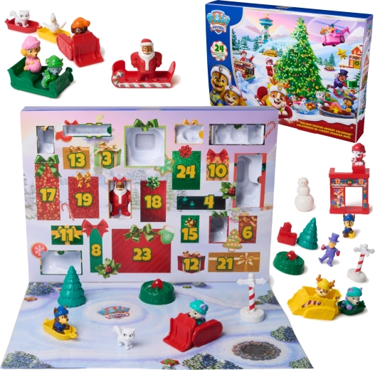 PAW PATROL Advent Calendar with 24 Surprises – Figures and Winter Accessories