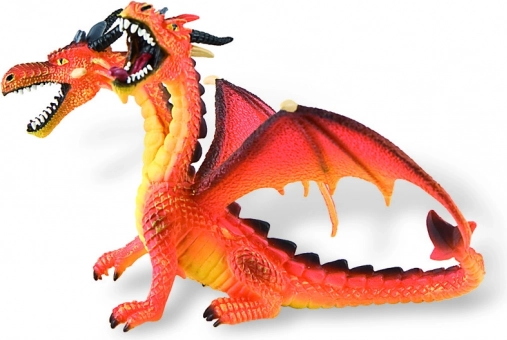 Bullyland two-headed orange dragon – hand-painted figurine