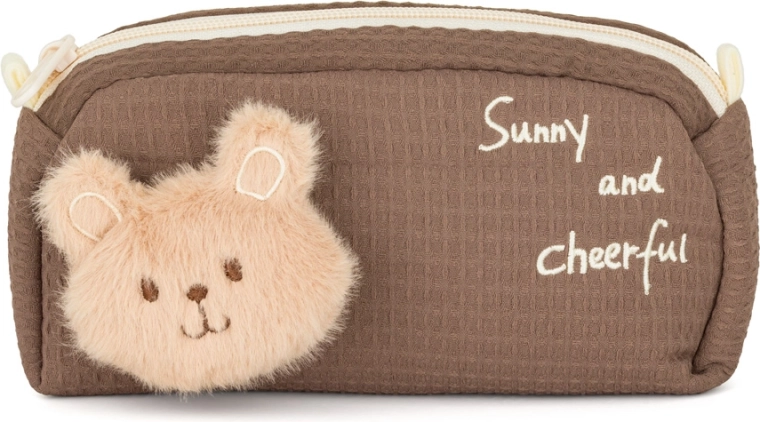 Federmäppchen Kinder Plüschbär braun