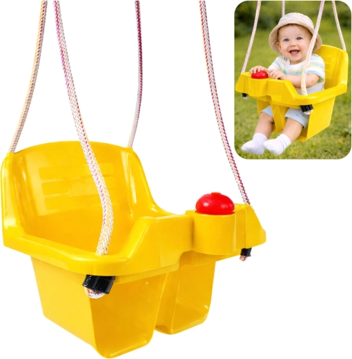 Hängesitz-Bucket-Kinderschaukel – Gelb