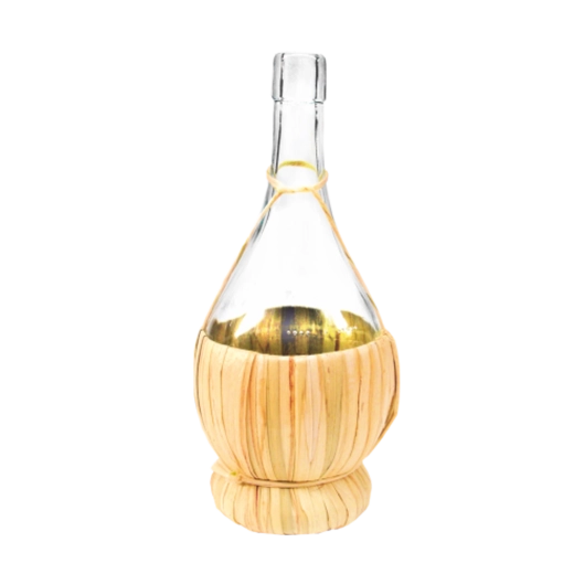 Bouteille en verre Fiasco 1 L avec tresse en paille