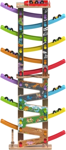 2Kids Toys Large Wooden Racing Track with 12 Ramps