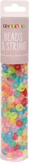 Playbox gekleurde kralen in buis 250 stuks – mat