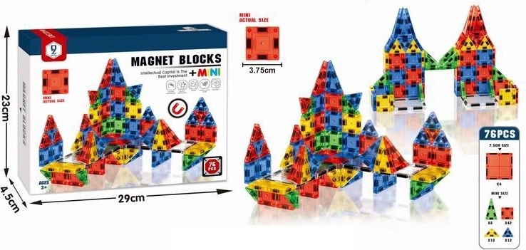 Magnetic Building Set 76 Pieces for Children