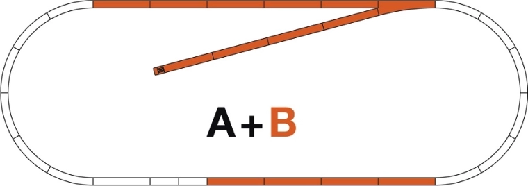 Roco Line set B met ballast – recht traject H0
