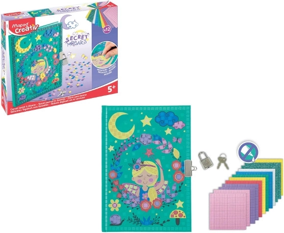 Creativ secret diary with mosaic stickers