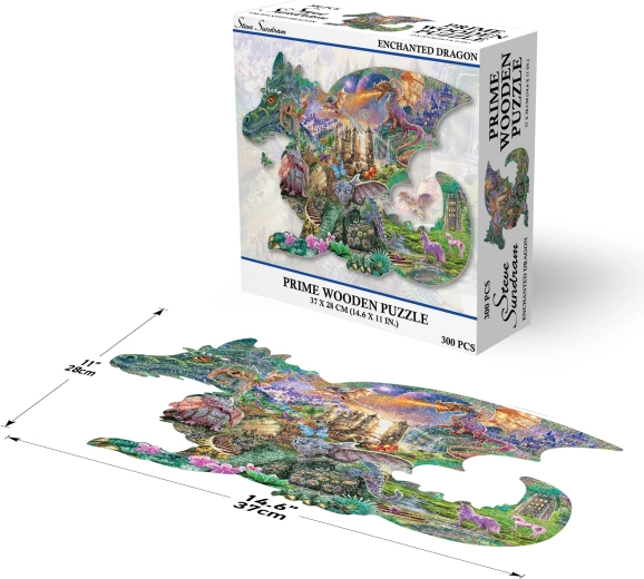 Prime 3D wooden puzzle Enchanted Dragons 300 pieces