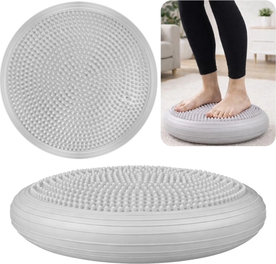 Sensorimotor balance disc “hedgehog” 34 cm – grey