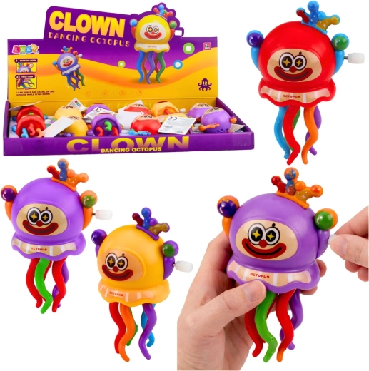 Pieuvre clown à remontoir – jouet coloré pour enfants