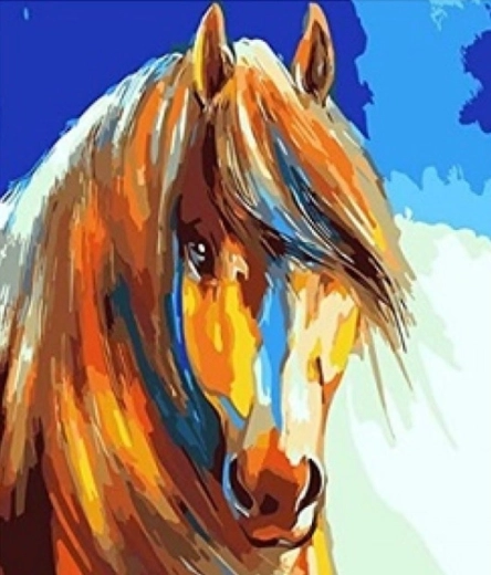 Diamanten mozaïek - Paard met lichte manen