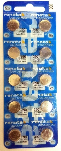 Renata 390 pile pour montre 1,55 V, 60 mAh, lot de 10