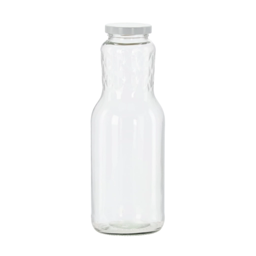 Bouteille en verre 1 L avec bouchon à vis en métal