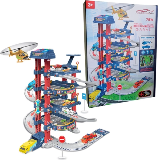 Stedelijke garage met helikopter Sparkys