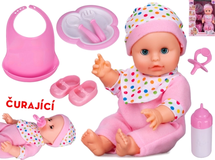 Blinking doll with peeing function 30 cm – pink