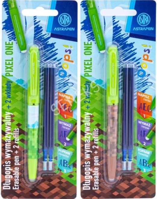 Erasable pen with pixel design MINECRAFT + 2 refills