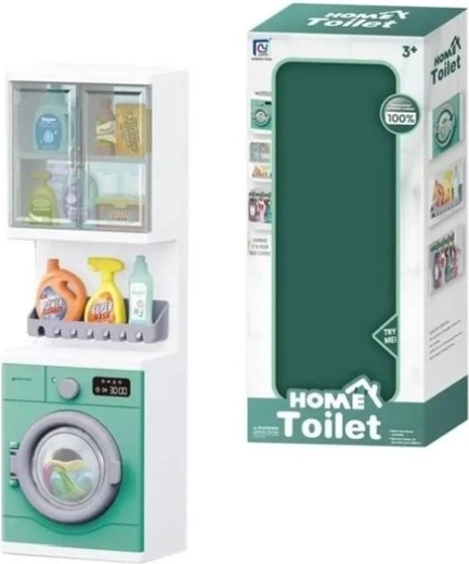 Ensemble de salle de bain pour enfants avec machine à laver et étagère avec fonction de pulvérisation