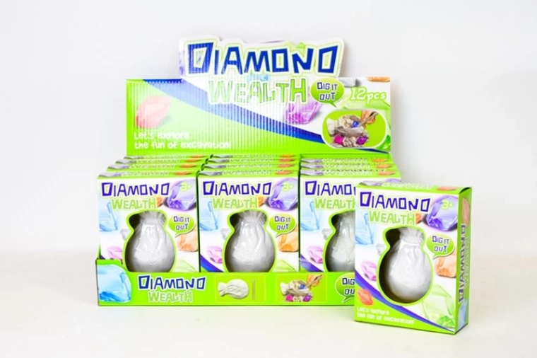 Diamants – kit d’excavation de gemmes (12 pcs en présentoir)