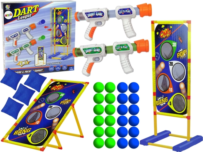 4-in-1 Skill Game – Bean Bag Toss and Foam Ball Blaster