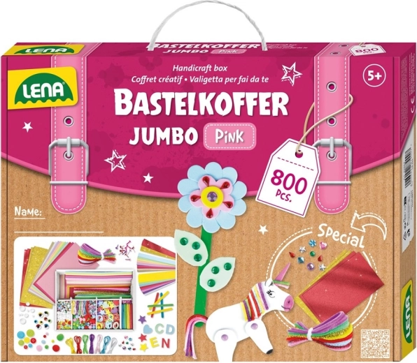 LENA kreativer Bastelkoffer für kleine Tüftler, rosa, 800 Stk.