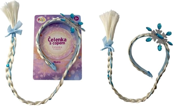 Plejo haarband met vlecht blauw