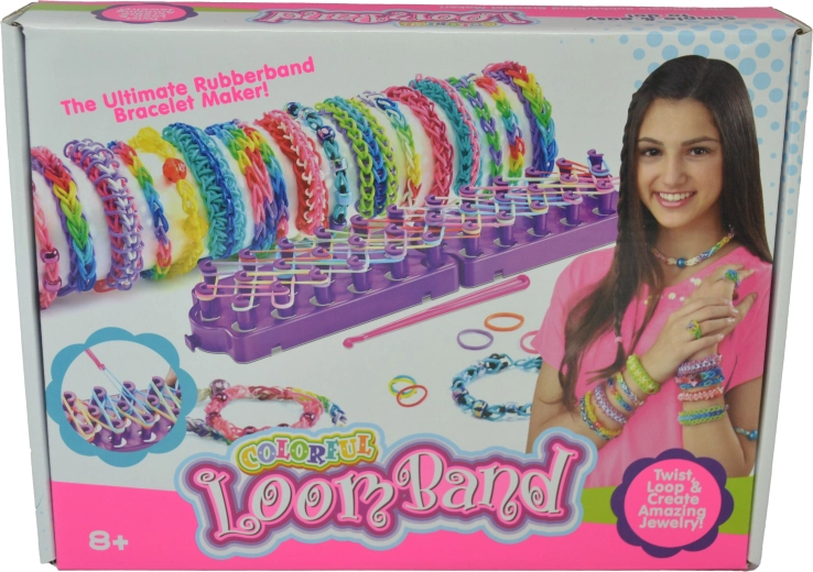 Creative set of 1200 rubber bands with loom